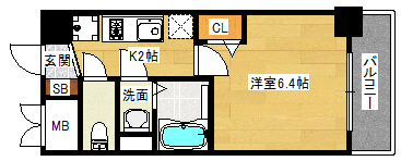 大阪市都島区中野町のマンションの間取り