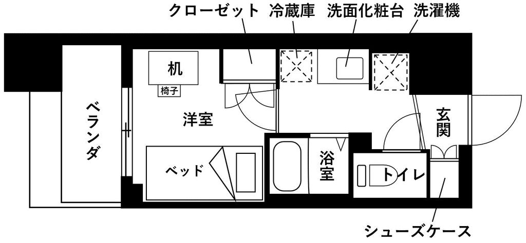 レジディア仙台支倉の間取り