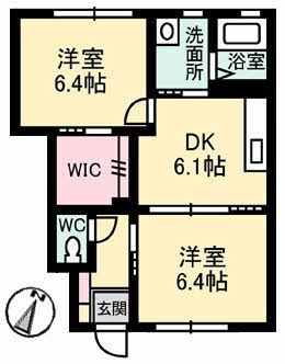 吉野川市鴨島町西麻植のアパートの間取り