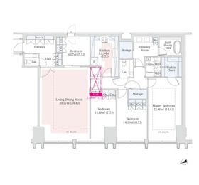 新宿区西新宿のマンションの間取り