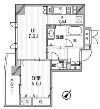 渋谷区富ヶ谷のマンションの間取り