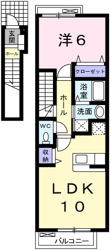姫路市飾磨区今在家のアパートの間取り