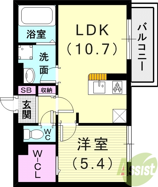 神戸市兵庫区金平町のアパートの間取り