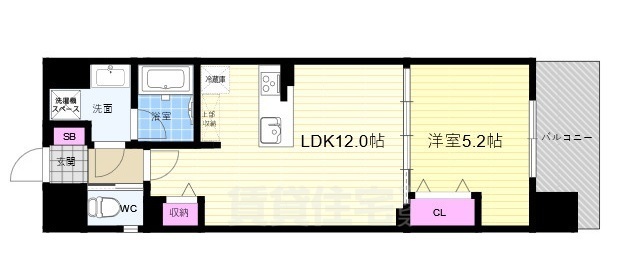 京都市中京区橋東詰町のマンションの間取り