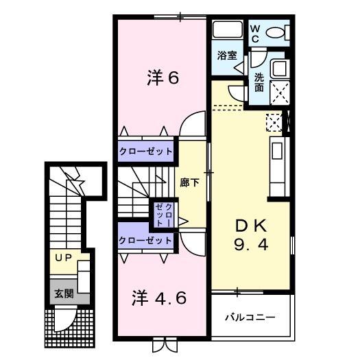 新潟市江南区うぐいすのアパートの間取り