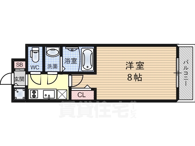 大阪市西淀川区姫里のマンションの間取り