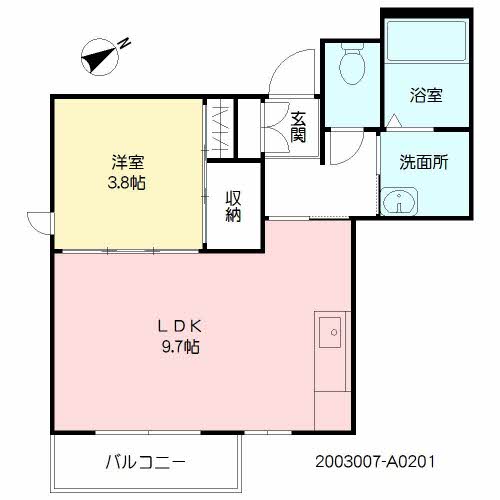 鹿児島市宇宿のアパートの間取り