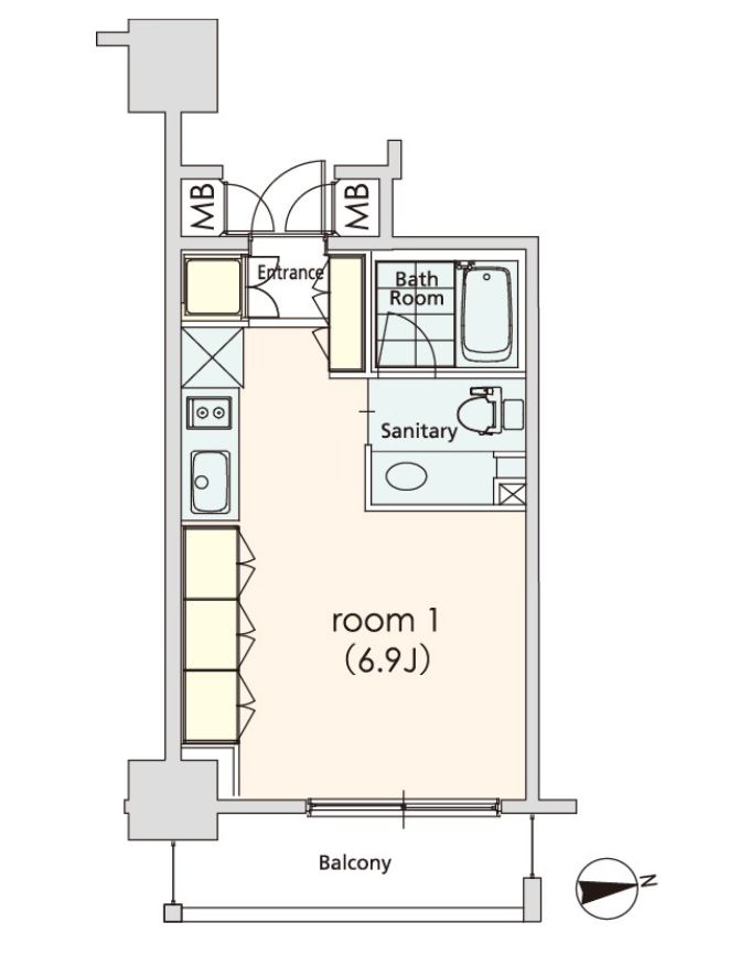 港区芝のマンションの間取り