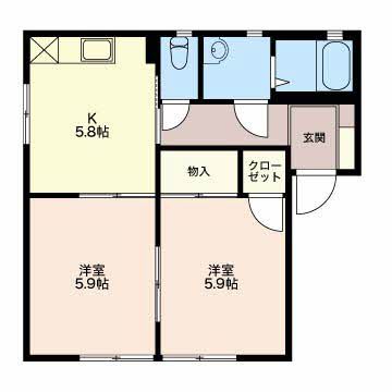 鯖江市舟津町のアパートの間取り