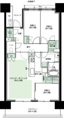 中央区晴海のマンションの間取り