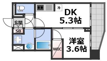 【ライフフィールドなにわ本町RUELLEの間取り】