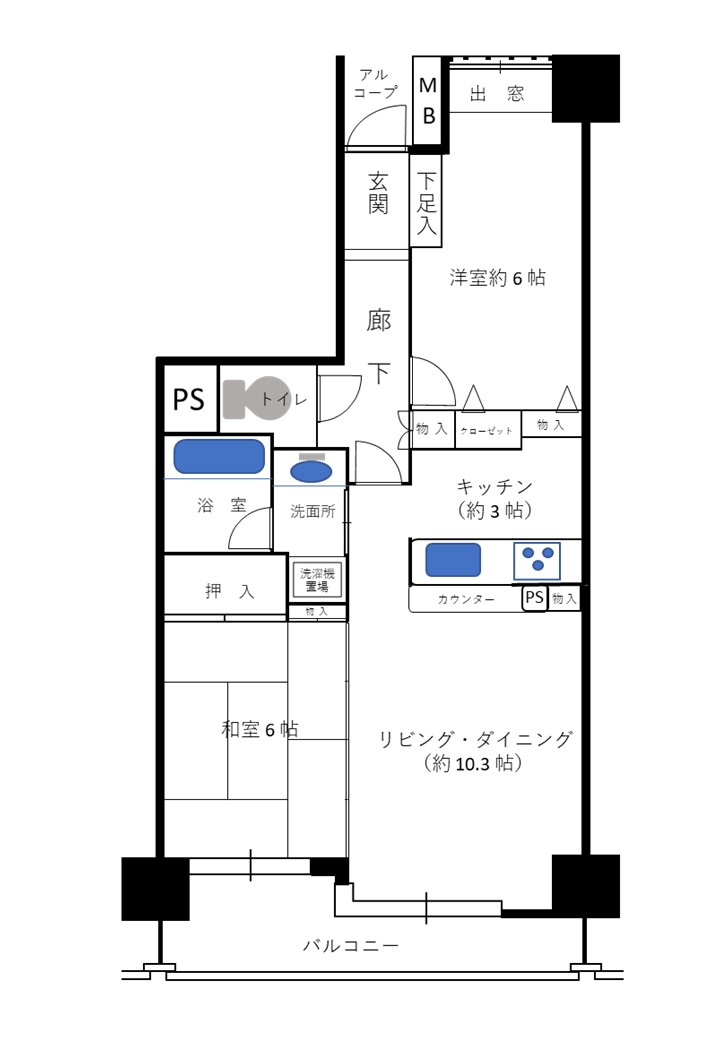 グランディオス常磐の間取り