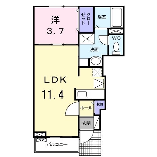 ユニゾン大平Ｂの間取り