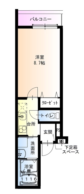 尼崎市開明町のアパートの間取り