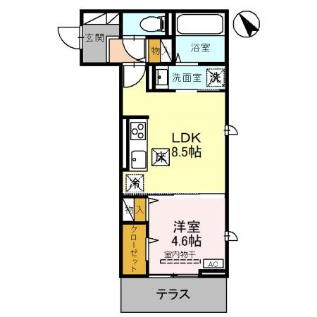 越谷市東柳田町のアパートの間取り