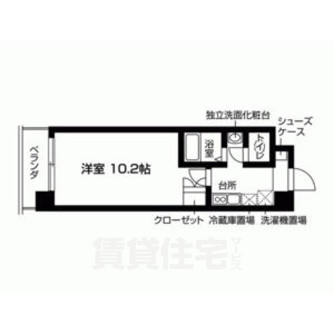 京都市右京区西院月双町のマンションの間取り