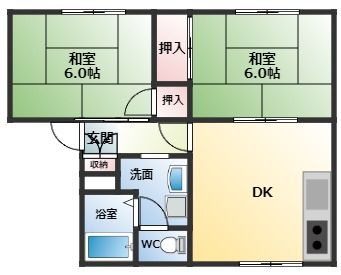 藤井寺市北岡のアパートの間取り