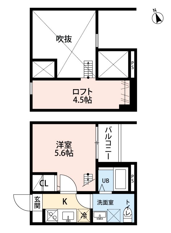 名古屋市中川区南脇町のアパートの間取り