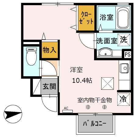 姫路市網干区坂上のアパートの間取り