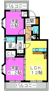 福岡市城南区堤のマンションの間取り