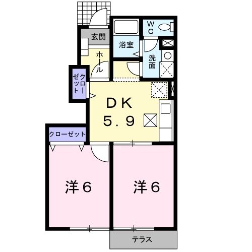 遠賀郡芦屋町山鹿のアパートの間取り