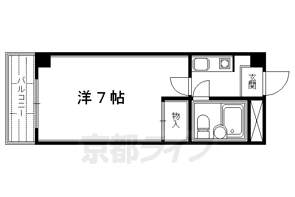 京都市東山区祇園町南側のマンションの間取り