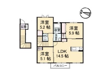 レジデンス緑町Ａ棟の間取り