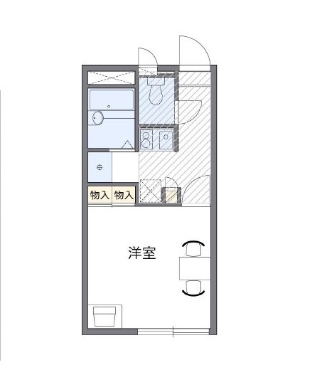 岡山市中区今在家のアパートの間取り