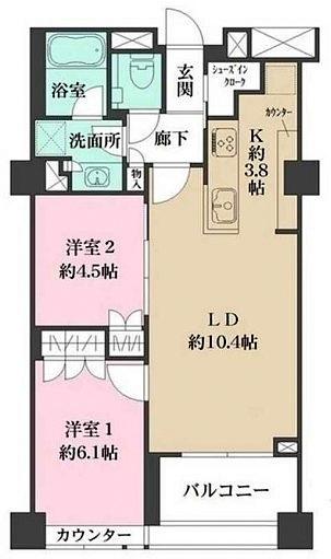 ＪＲ中央線 中野駅 徒歩8分 8階建 築17年の間取り写真
