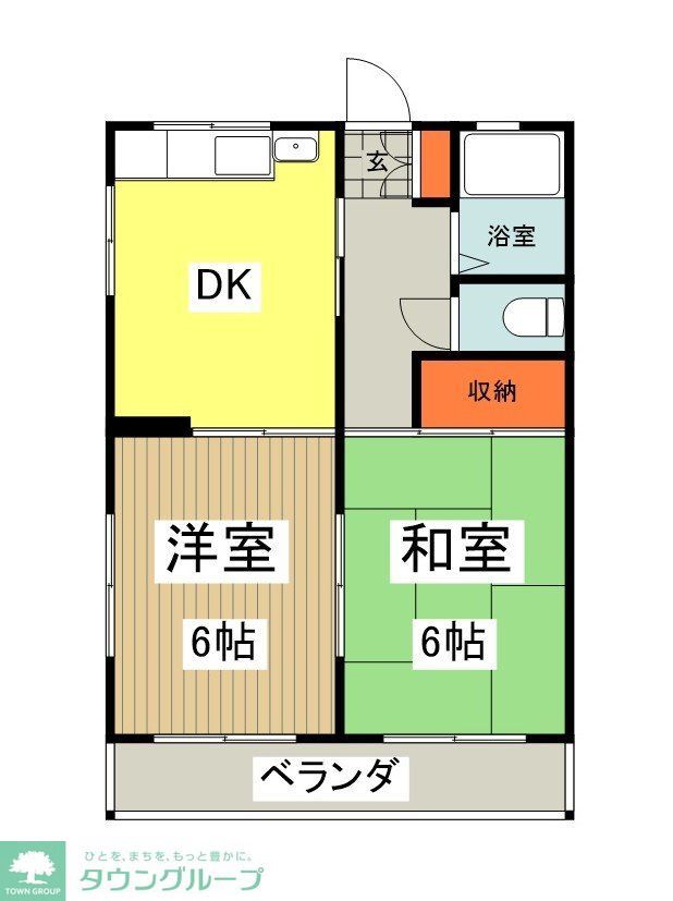 ＪＲ中央線 豊田駅 徒歩15分 2階建 築46年の間取り写真