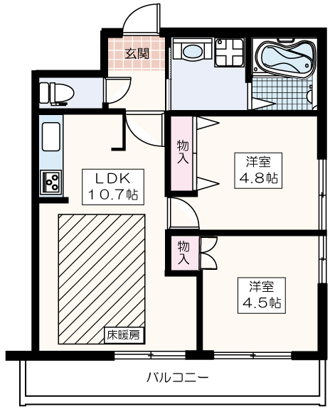 ヴィラ三鷹玉川上水の間取り