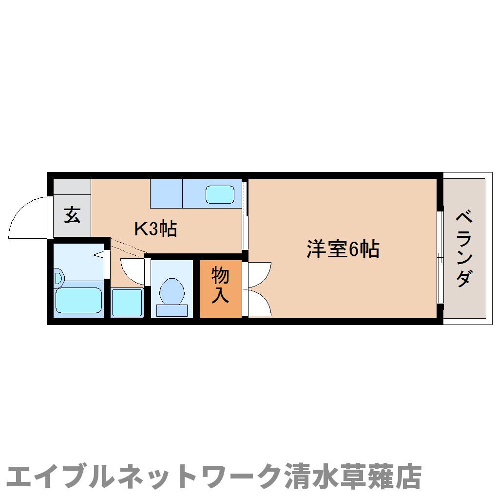 静岡県静岡市清水区七ツ新屋１（アパート）の賃貸物件の間取り