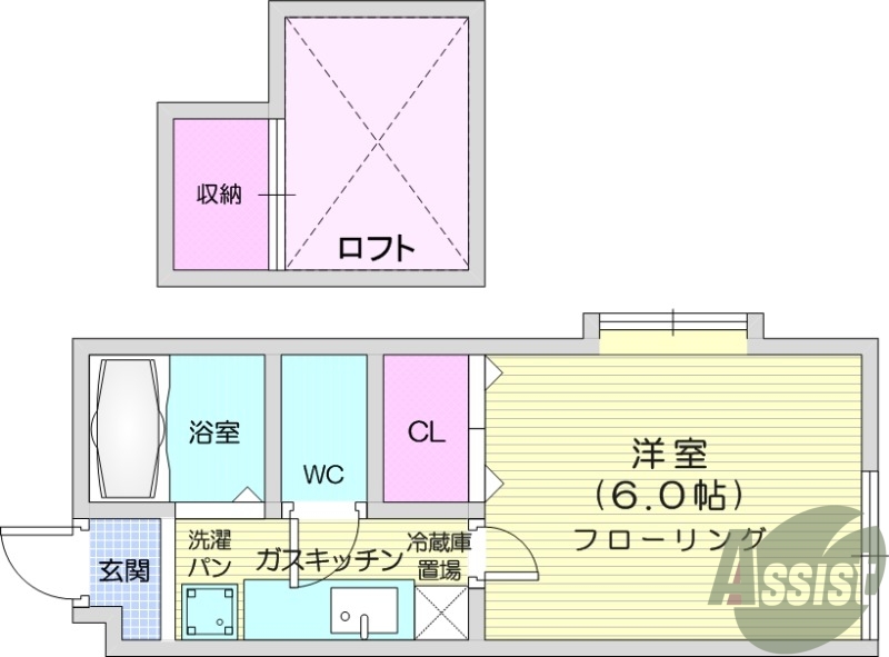 仙台市宮城野区福室のアパートの間取り