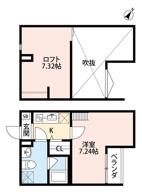 大阪市此花区春日出北のアパートの間取り