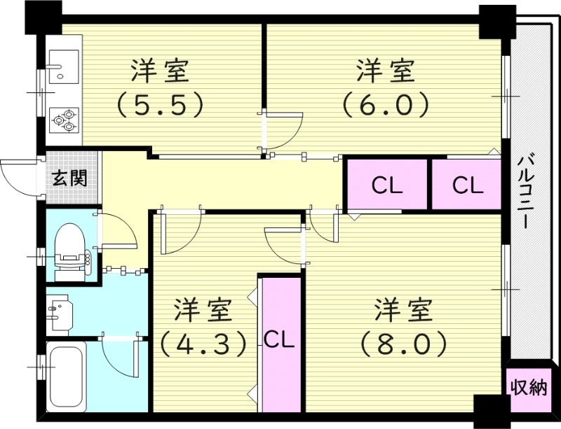 【ネオライフ西宮の間取り】