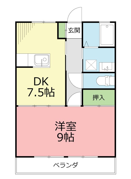 小田原市扇町のマンションの間取り