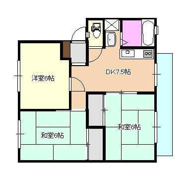 広島市安佐南区西原のアパートの間取り