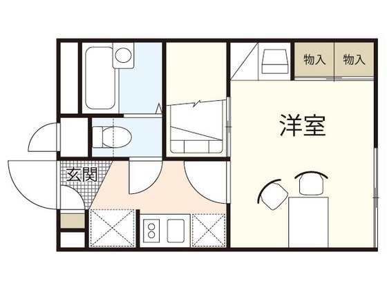 広島市西区己斐中のアパートの間取り