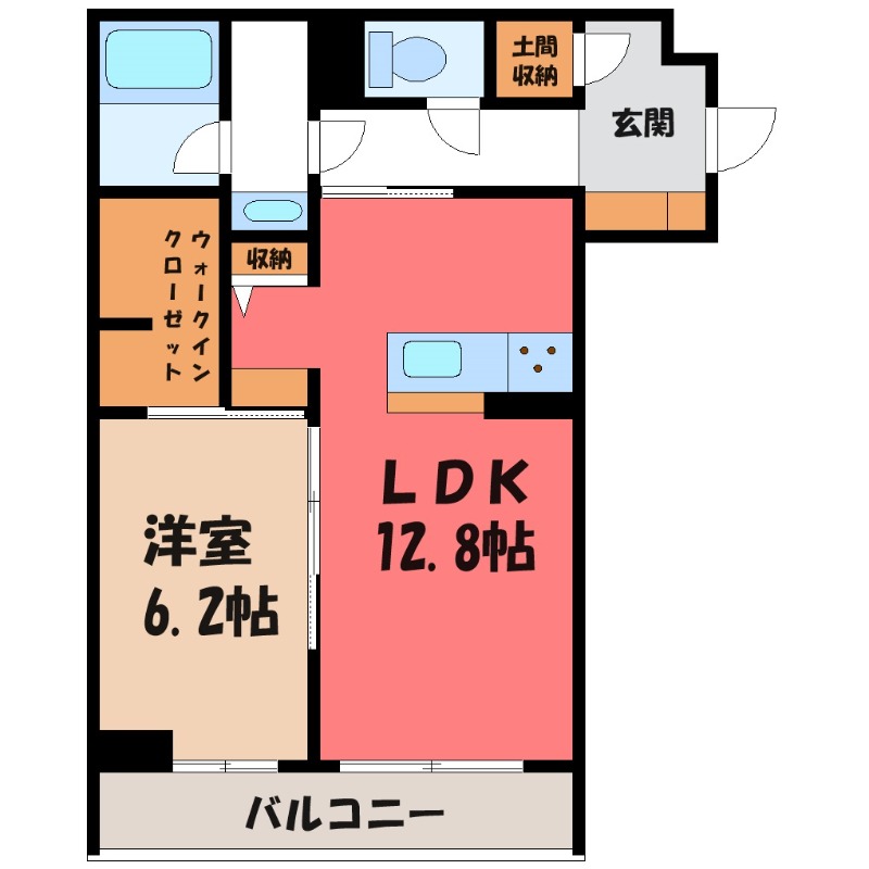 太田市東矢島町のマンションの間取り