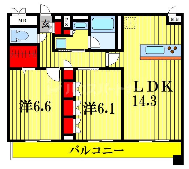 インフィニット　カンワの間取り