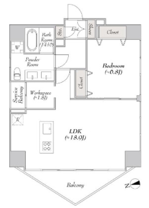 新宿区四谷のマンションの間取り