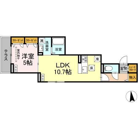 (仮)D-ROOM上篠崎の間取り