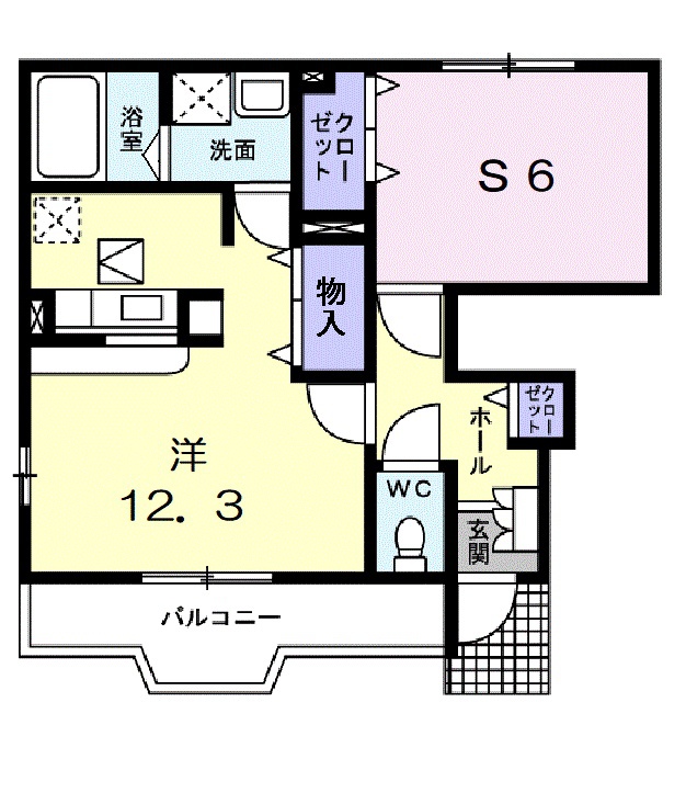 長浜市三田町のアパートの間取り