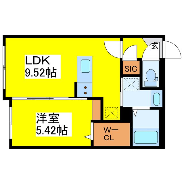 札幌市東区北七条東のマンションの間取り