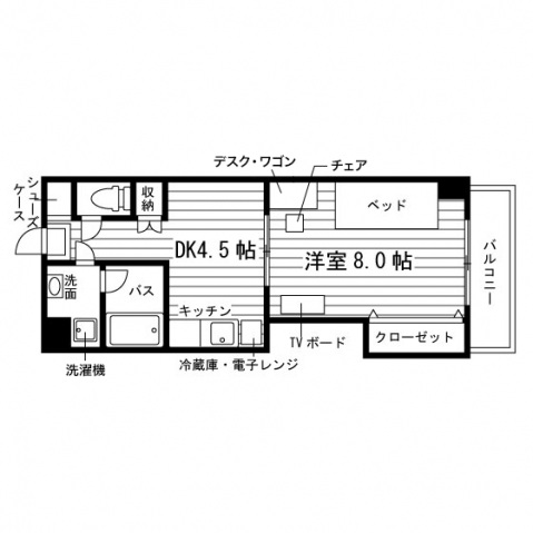 学生会館 Uni E’meal つくば春日[食事付き]の間取り