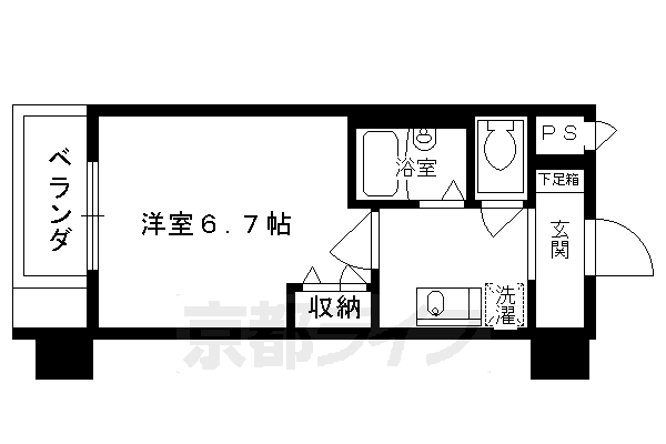 【京都市下京区東塩小路町のマンションの間取り】