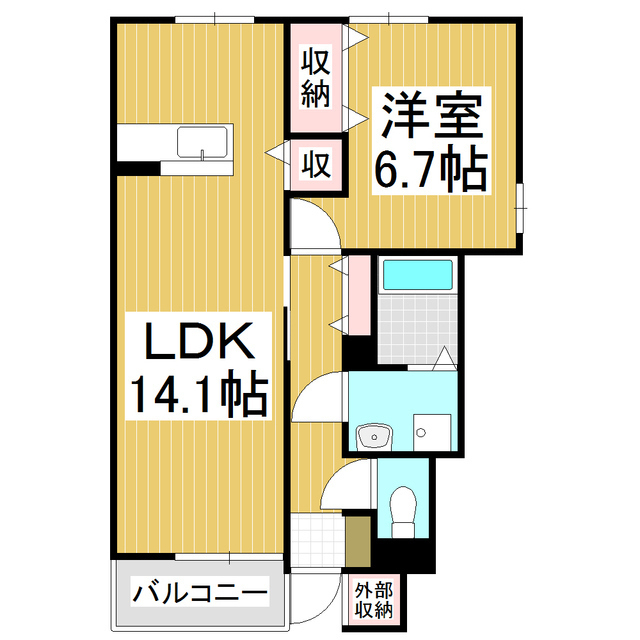 【北安曇郡松川村のアパートの間取り】