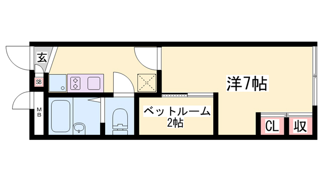 加古郡稲美町国岡のアパートの間取り