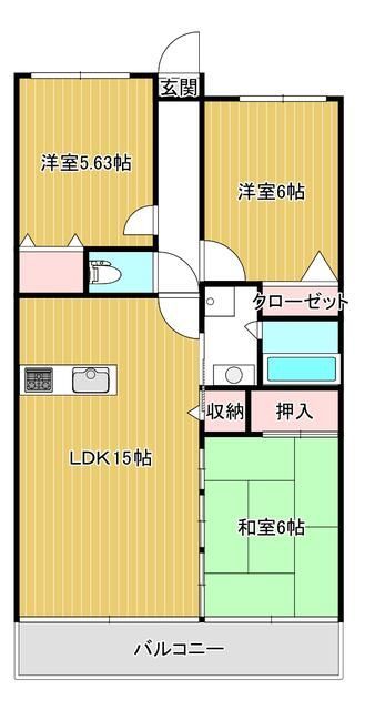 仙台市宮城野区新田のマンションの間取り