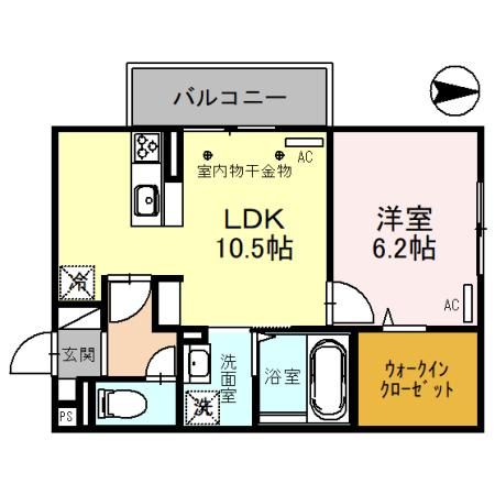 敦賀市鋳物師町のアパートの間取り